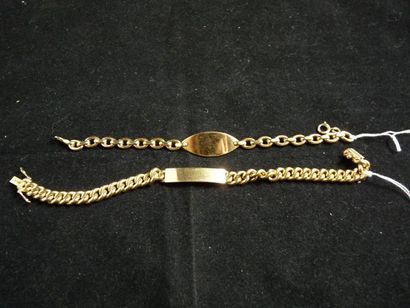 LOT de deux bracelets d'identité articulés...