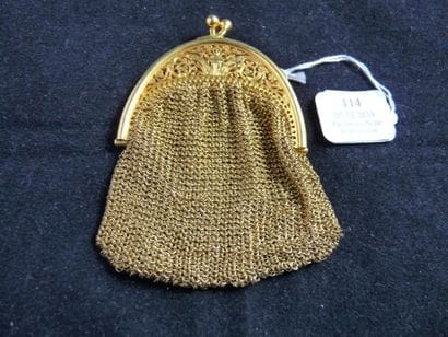 BOURSE cotte de mailles en or jaune 18 k,...