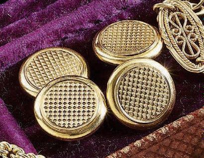 PAIRE DE BOUTONS DE MANCHETTES en or jaune...