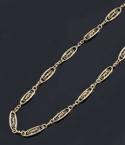 COLLIER articulé en or jaune 18 k ajouré,...