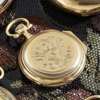 MONTRE de dame en or jaune 18 k, le fond...