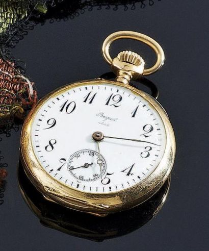 MONTRE de dame en or jaune 18 k, le fond...