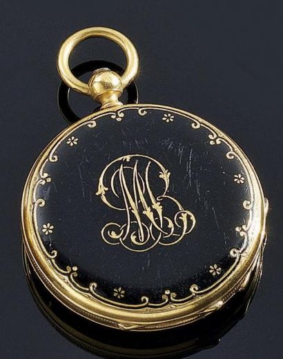 MONTRE de dame en or jaune 18 k, le fond...