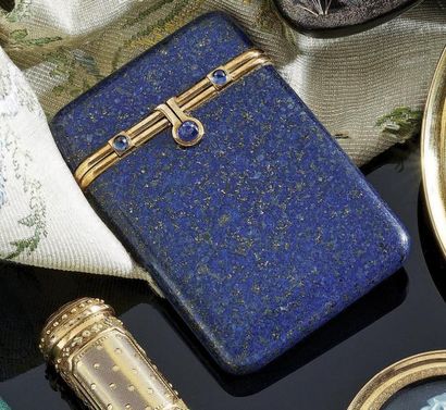 PORTE CIGARETTES en lapis lazuli de forme...