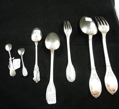 ENSEMBLE en argent comprenant: couvert de...