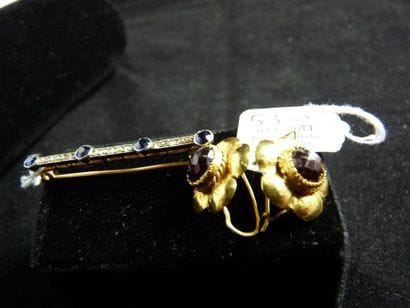 LOT en or jaune 18 k et platine comprenant:...