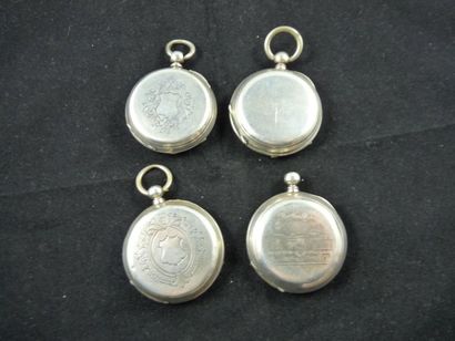 LOT de quatre montres de poche en argent...