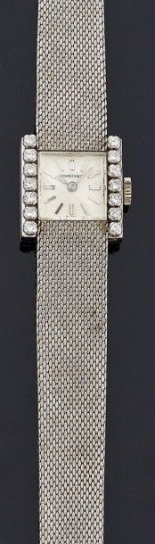 MONTRE BRACELET DE DAME en or gris 18 k 750°/oo...