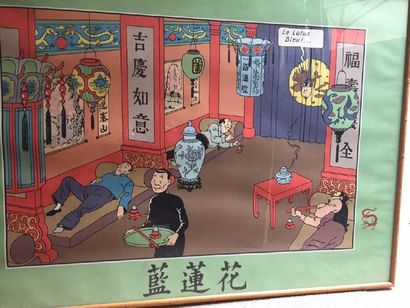 Tintin et le Lotus Bleu Impression en couleurs....