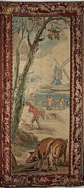 PETITE TAPISSERIE des Flandres, représentant...