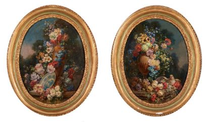 Ecole italienne vers 1930
Vases de fleurs...