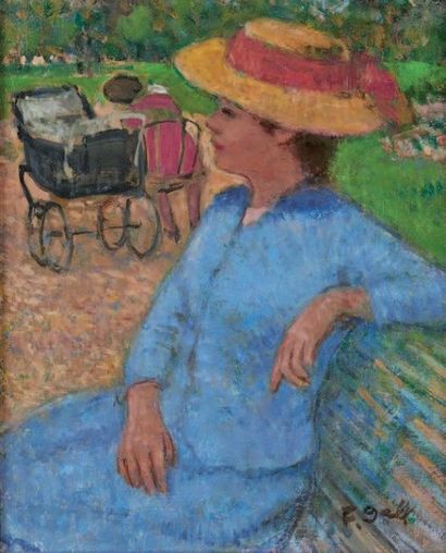 François GALL (1912-1987)
Femme sur un banc...