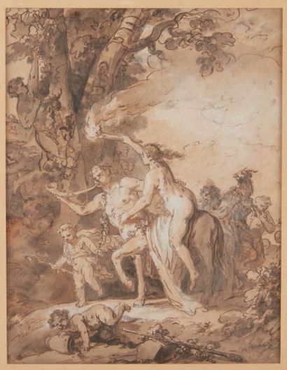Attribué à Jacques Philippe CARESMES (1734-1796)
Bacchanale...