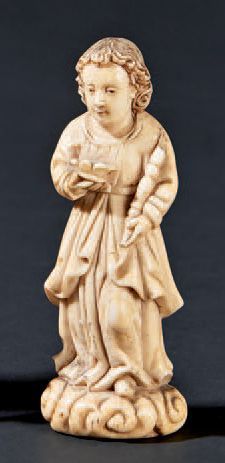 STATUETTE d'ange portant un sceptre et une...