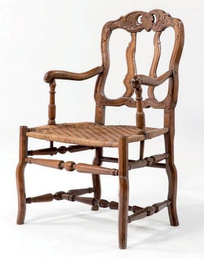 FAUTEUIL LIÉGEOIS en bois naturel, la traverse...