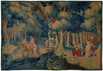 TAPISSERIE fine des Flandres à deux échappées...