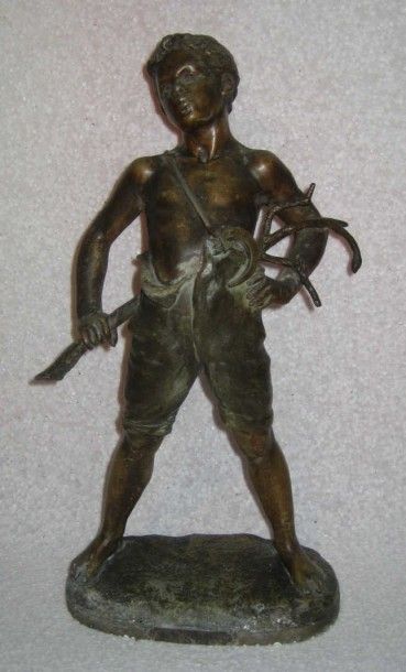 Personnage Sujet en régule. H: 39 cm