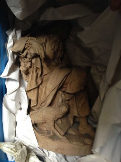 DEUX SUJETS en terre cuite figurant des ...