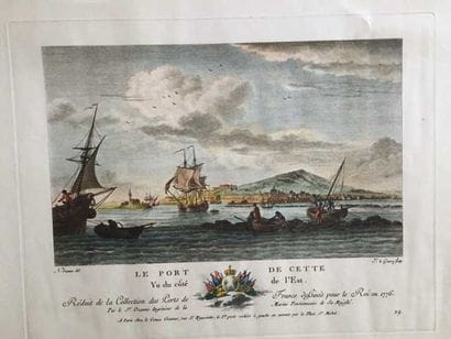 ENSEMBLE de HUIT GRAVURES et PIECES ENCADREES...
