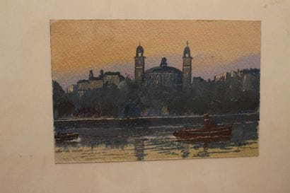 Maurice PERRONET
Aquarelle monogrammée en...