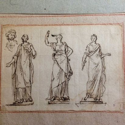 ENSEMBLE comprenant des dessins et études...