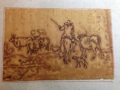 ENSEMBLE comprenant des dessins et études...