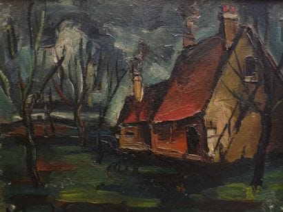 ANONYME
Chaumière au fond des bois Huile...