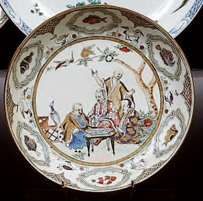 CHINE
Coupe ronde décorée d'une scène représentant...