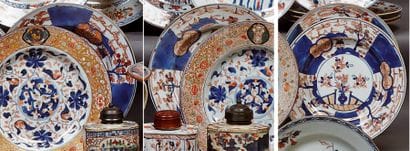 CHINE
Cinq assiettes rondes décorées dans...