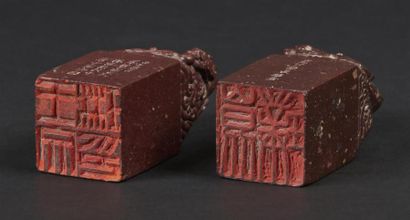 CHINE, fin du XIX°siècle - 
Deux cachets...