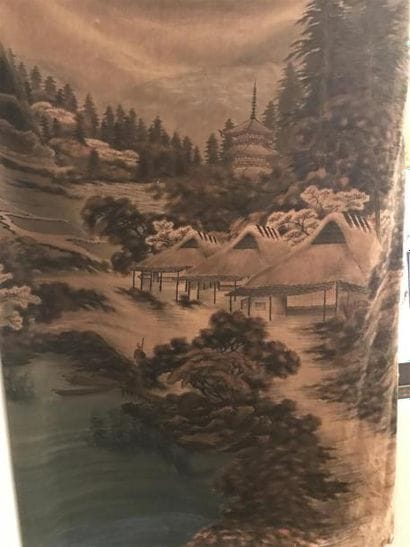 JAPON, XXe siècle 
Tapisserie en velours...