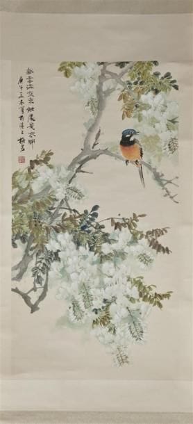 CHINE, XXe siècle 
Encre et couleurs sur...