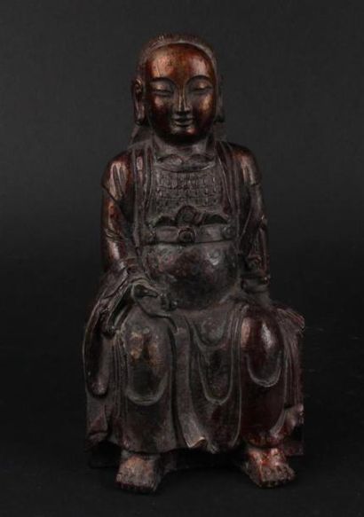 CHINE, XIXe siècle ? 
Bouddha assis en fonte...