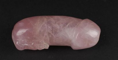 CHINE, XXe siècle - 
Tabatière en quartz...