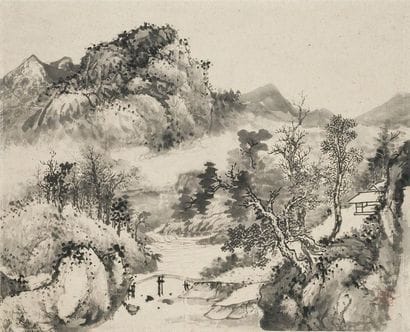Pu Quan (1913-1991)
Encre sur papier, représentant...