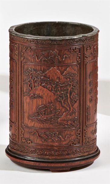 CHINE - XIXe siècle
Porte-pinceaux bitong...