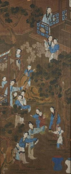 CHINE - XIXe siècle
Deux encres polychromes...