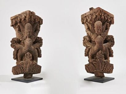 NEPAL - XIXe siècle
Paire d'aisselliers en...