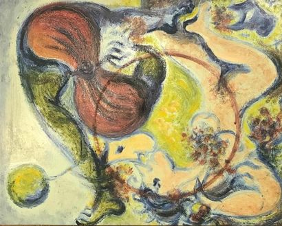 Meyer LAZAR (1923-1995) 
Les amants et Personnages...