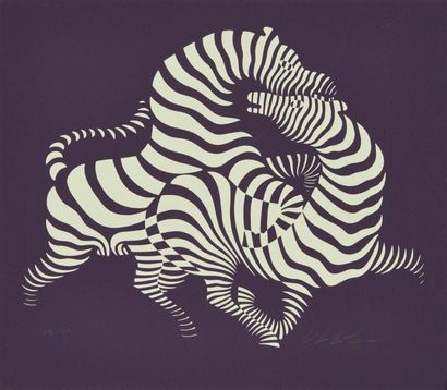 Victor VASARELY (1906-1997))
Zèbres sur fond...