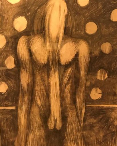Michel WARREN 
Nu, 1968 
Fusain sur papier...