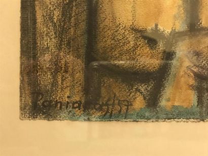 ANONYME (XXe) 
Portrait de femme, 1957 
Pastel...