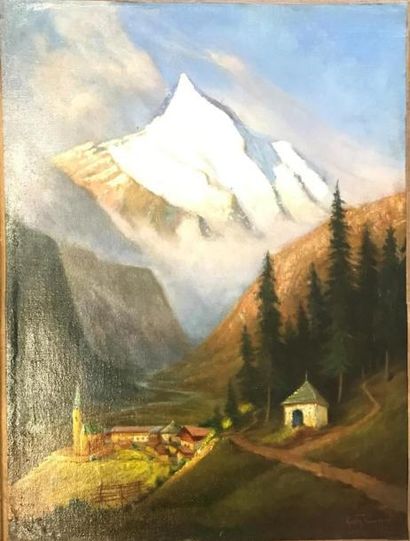 Georg KINEJUAD (XX-XXIe) 
Mont Cervin 
Huile...