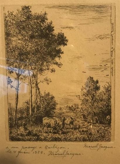 ENSEMBLE de trois gravures encadrées. 