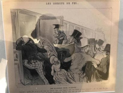 ENSEMBLE de trois gravures encadrées. 