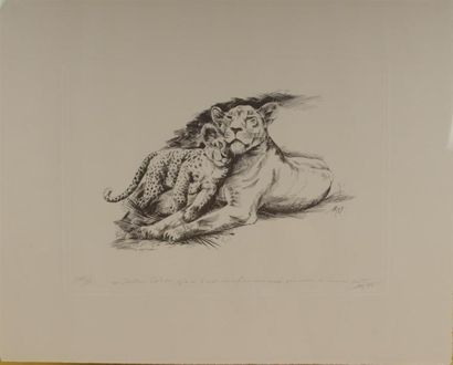 A RESTIEAUX
Félins et Hérissons
Deux gravures,...
