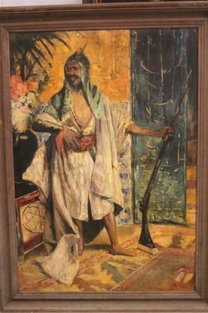 ECOLE MODERNE dans le goût des orientalistes.
Portrait...