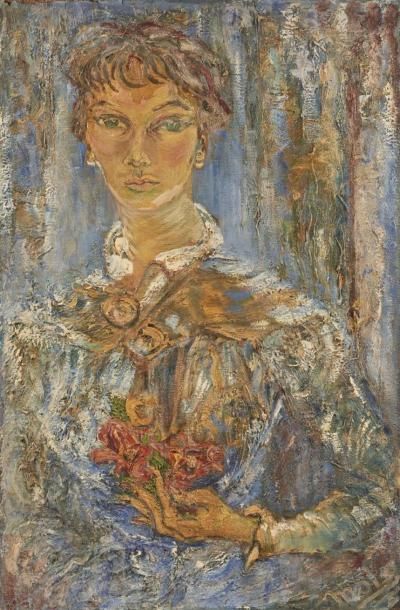Trude VON MOLO (1906-1989)
Femme aux fleurs
Huile...