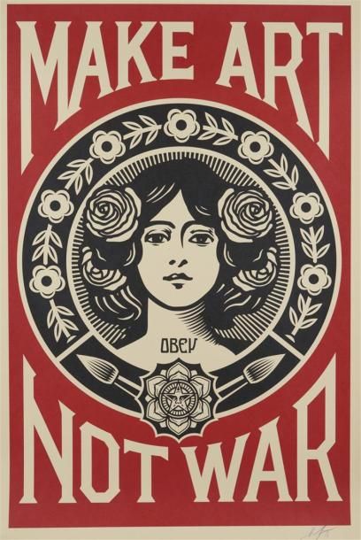 Shepard FAIREY (1970)
Make Art Not War, 2017
Sérigraphie...