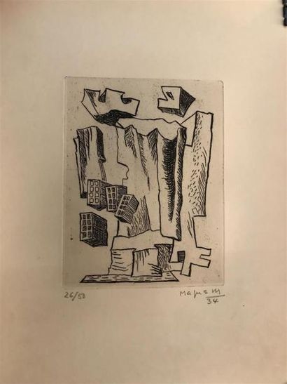 Alberto MAGNELLI (1888-1971)
Pierres, 1934
Eau...